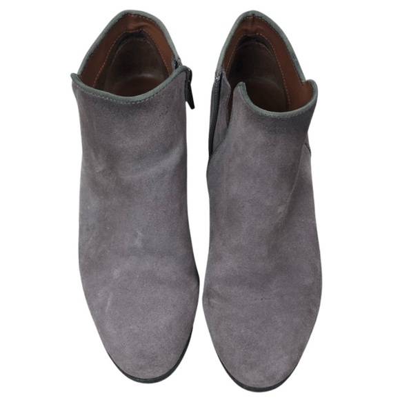 Crown Vintage Women’s Nude Suede Natural Low Heeled Ankle Boot Round Toe Booties - Picture 9 of 16